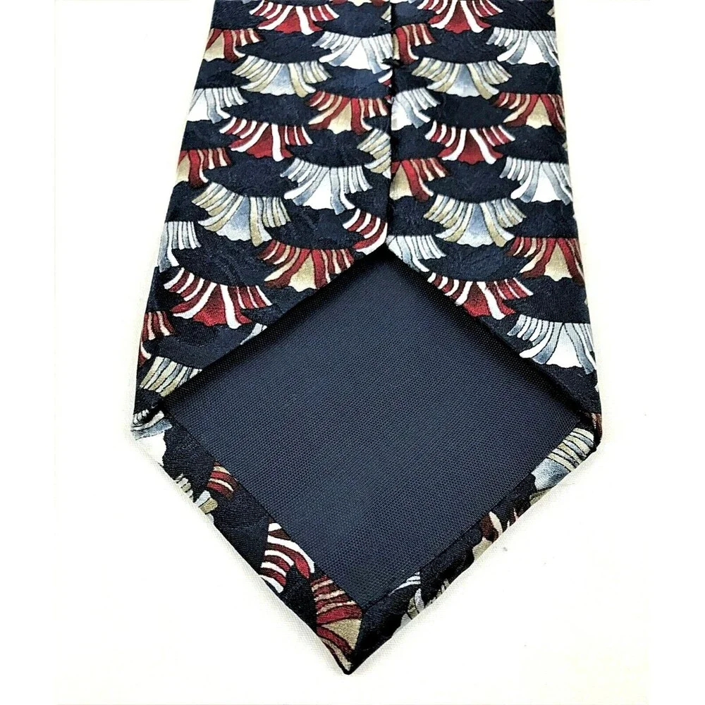 Jerry J Garcia Navy Silk Geometric Vintage Collector Edition Menswear Neck Tie